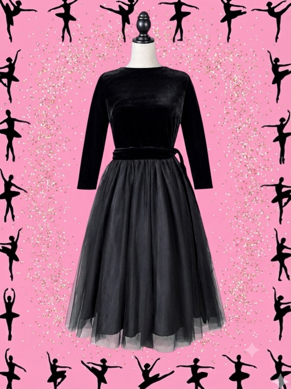 ModCloth x Collectif NWT Retro Balletcore Coquette Tulle Velvet Party   Dress 10